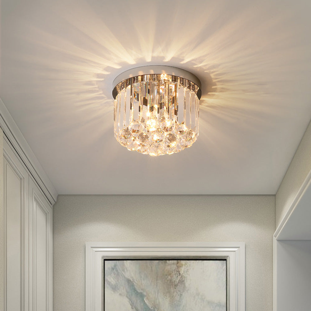 Lampada da soffitto Zinlaro – Acciaio inossidabile – Cristallo – Ø 30 cm – Eleganti accenti luminosi per soggiorno e camera da letto