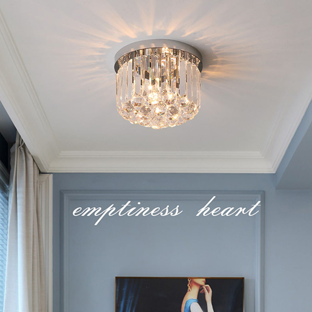 Lampada da soffitto Zinlaro – Acciaio inossidabile – Cristallo – Ø 30 cm – Eleganti accenti luminosi per soggiorno e camera da letto
