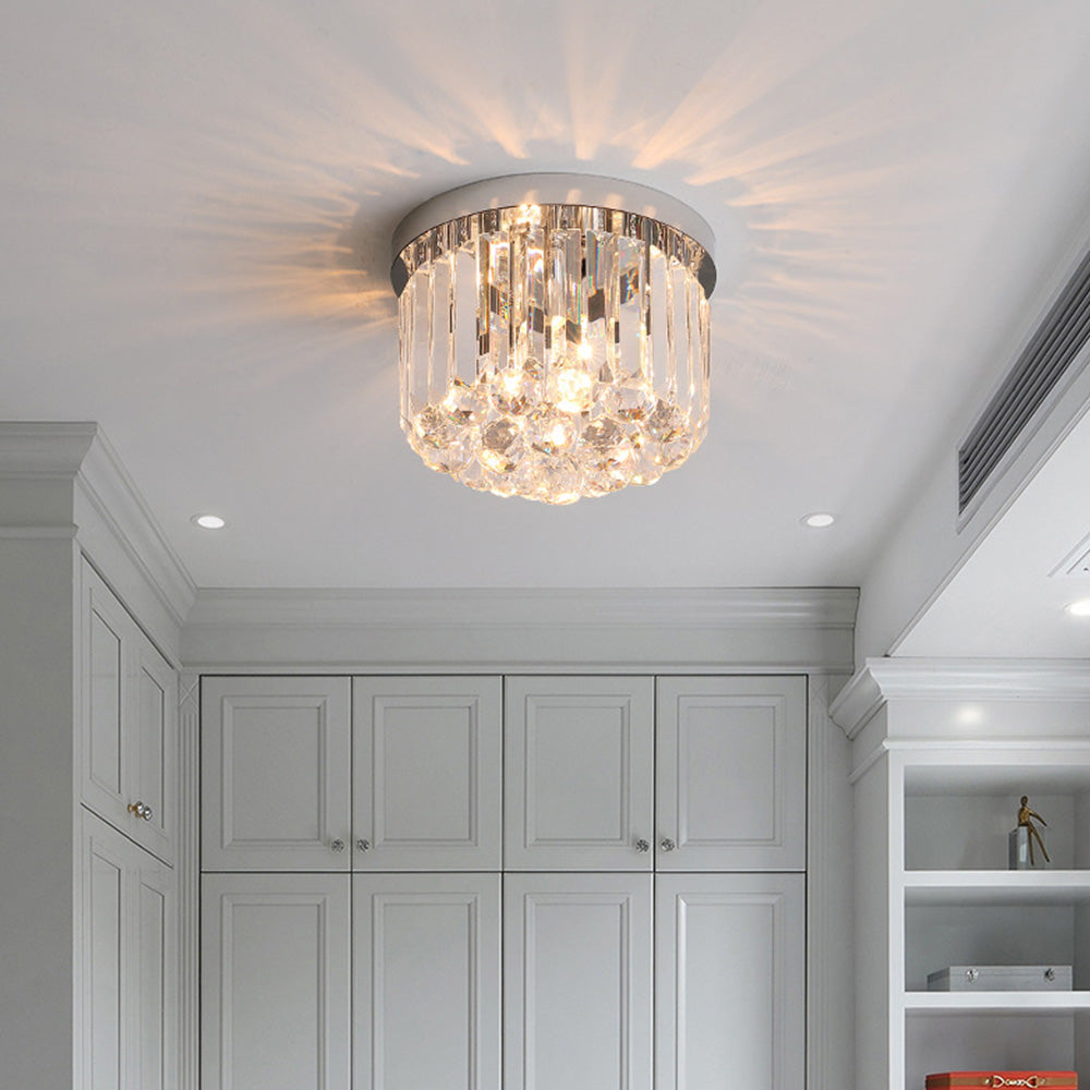 Lampada da soffitto Zinlaro – Acciaio inossidabile – Cristallo – Ø 30 cm – Eleganti accenti luminosi per soggiorno e camera da letto