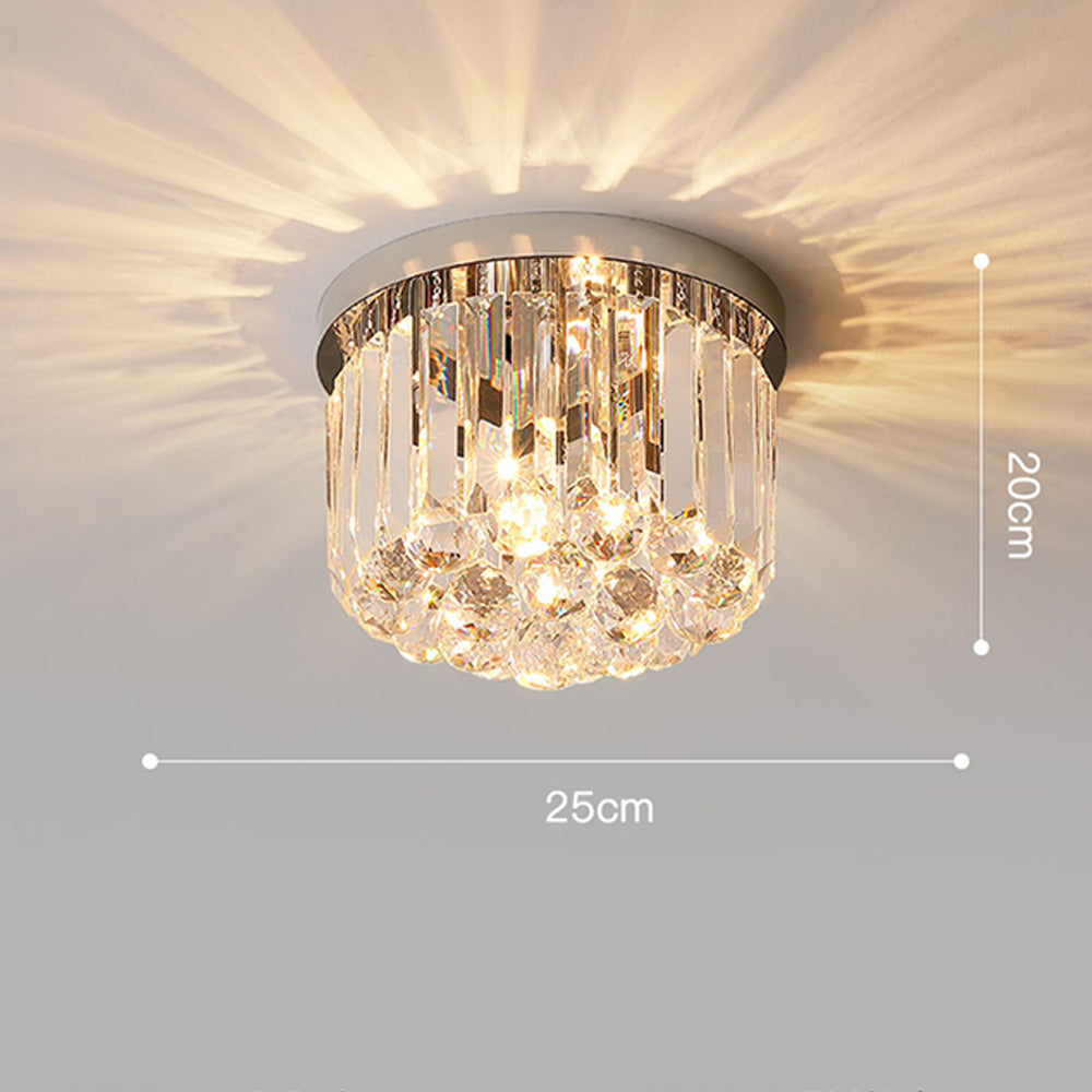 Lampada da soffitto Zinlaro – Acciaio inossidabile – Cristallo – Ø 30 cm – Eleganti accenti luminosi per soggiorno e camera da letto
