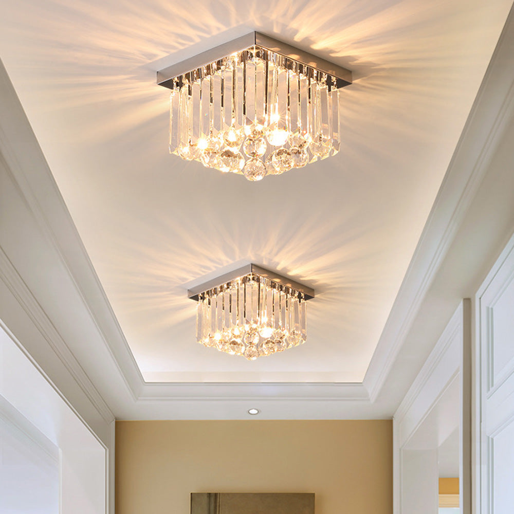 Lampada da soffitto Zinlaro – Acciaio inossidabile – Cristallo – Ø 30 cm – Eleganti accenti luminosi per soggiorno e camera da letto