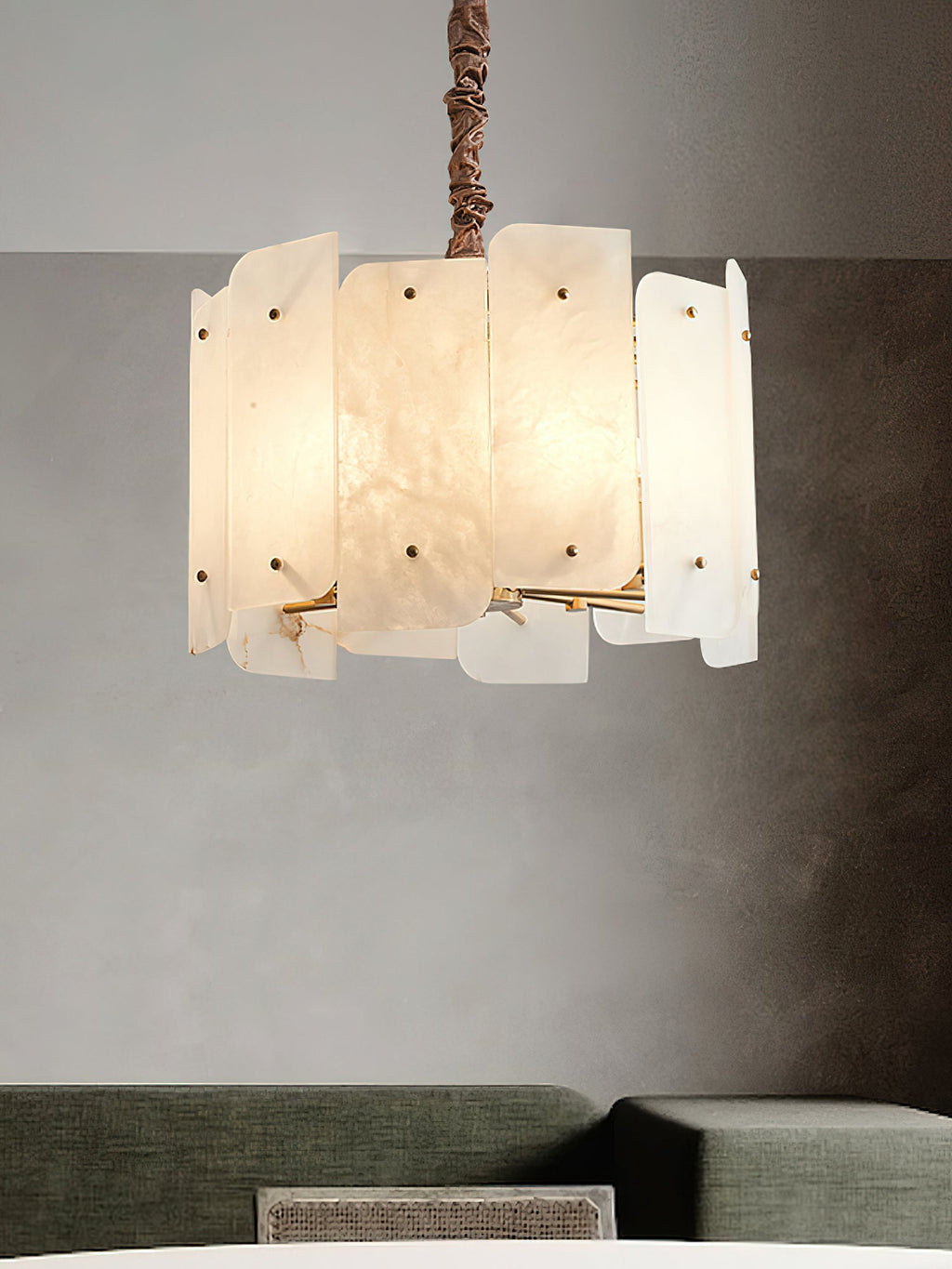 Zoe Lampadario di Alabastro di Lusso a Livelli