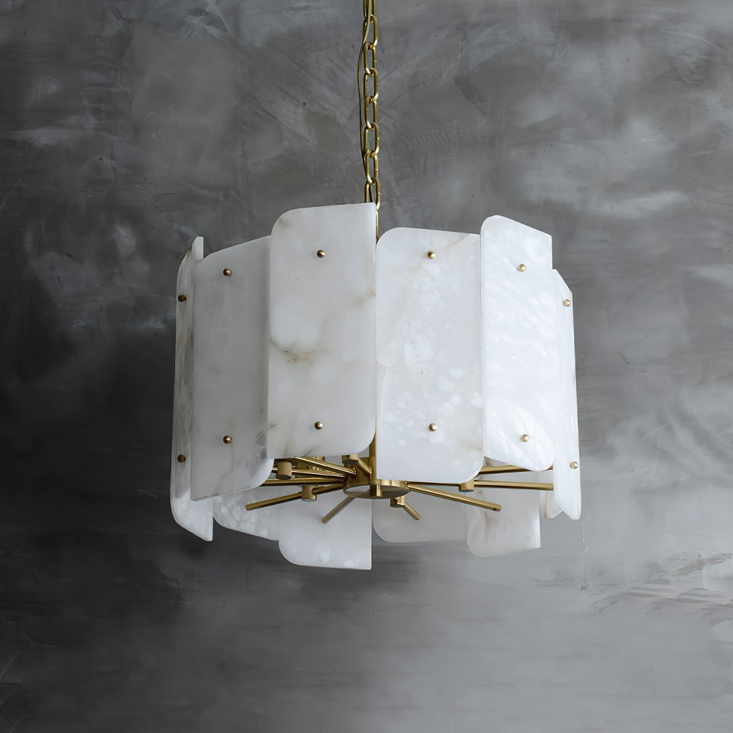 Zoe Lampadario di Alabastro di Lusso a Livelli