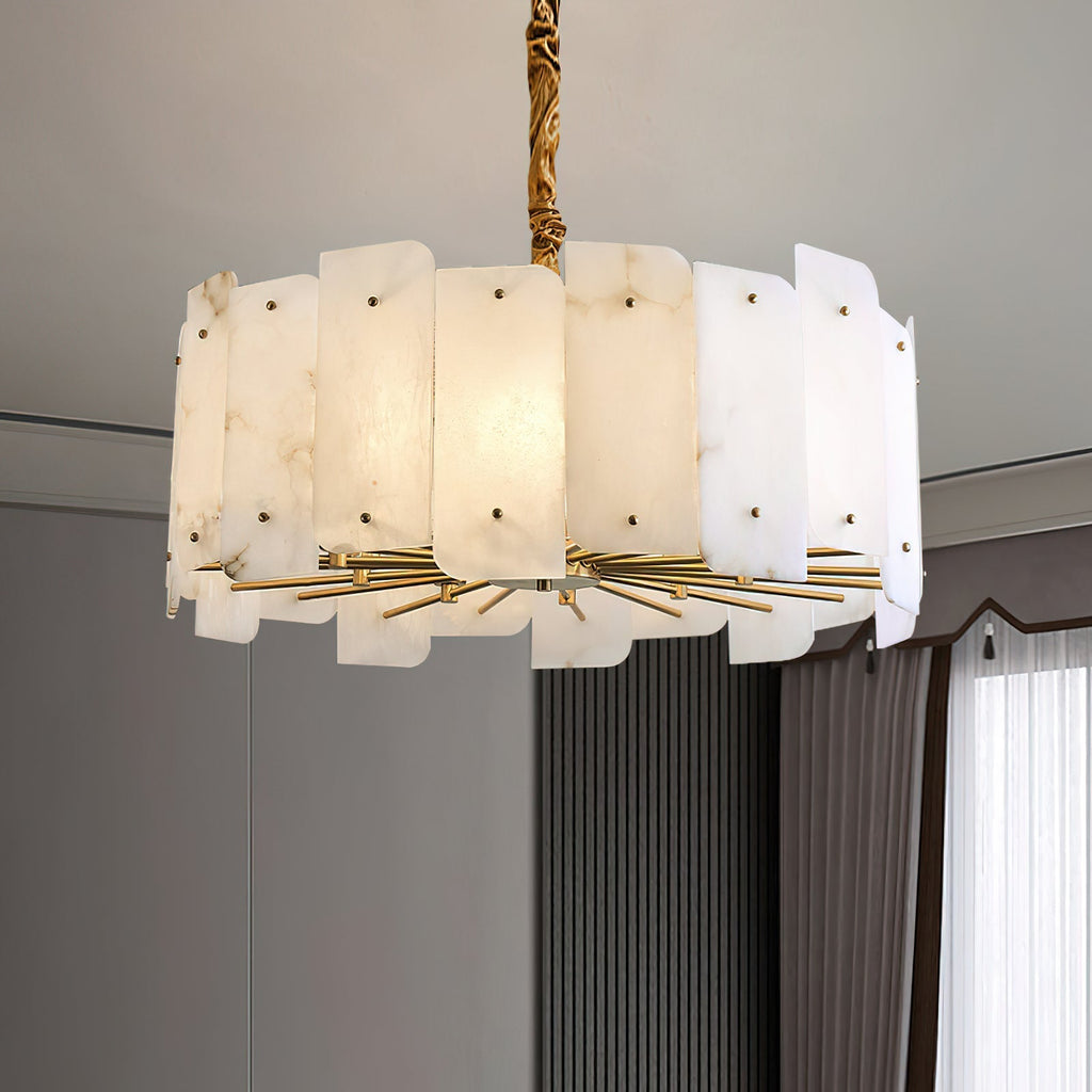 Zoe Lampadario di Alabastro di Lusso a Livelli