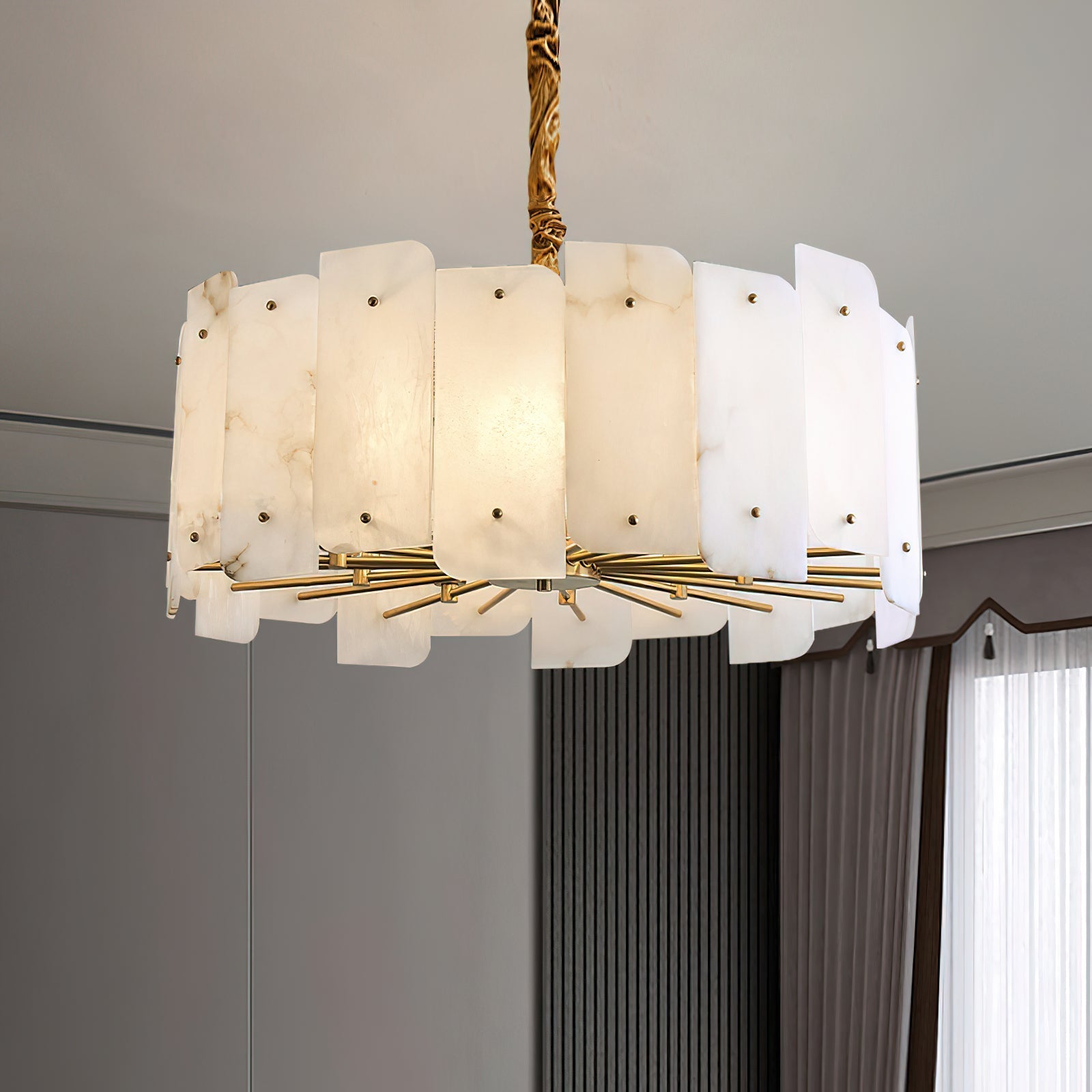 Zoe Lampadario di Alabastro di Lusso a Livelli