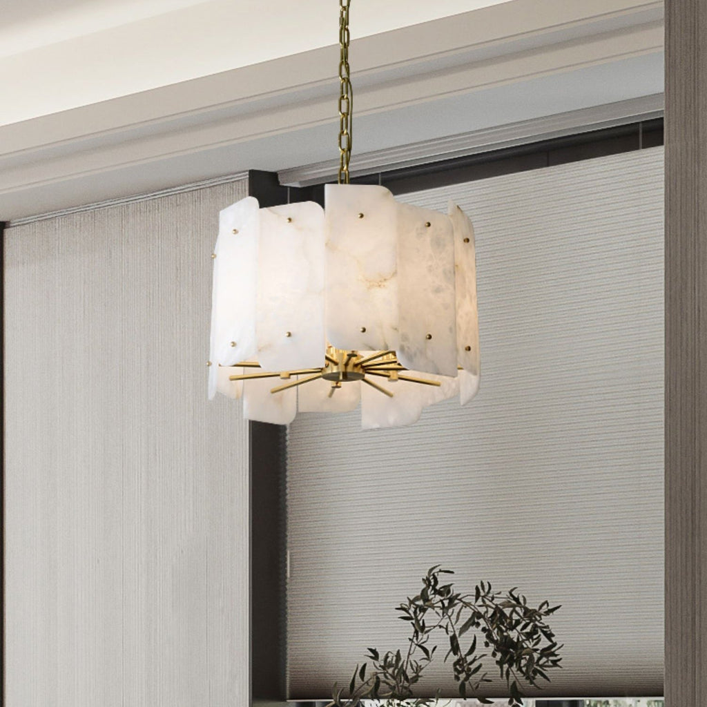 Zoe Lampadario di Alabastro di Lusso a Livelli