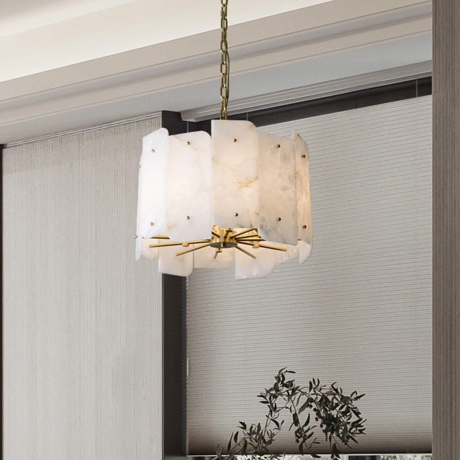 Zoe Lampadario di Alabastro di Lusso a Livelli
