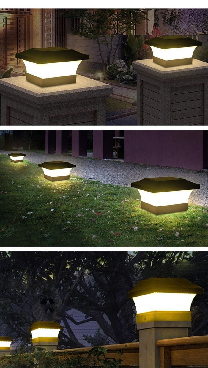 Lampada da Parete Solare da Esterno con Involucro Quadrato Nero