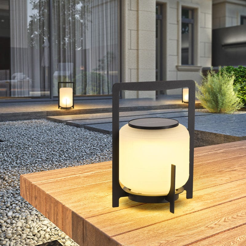 Lanterna da Giardino Solare Bianca Design Cilindrico
