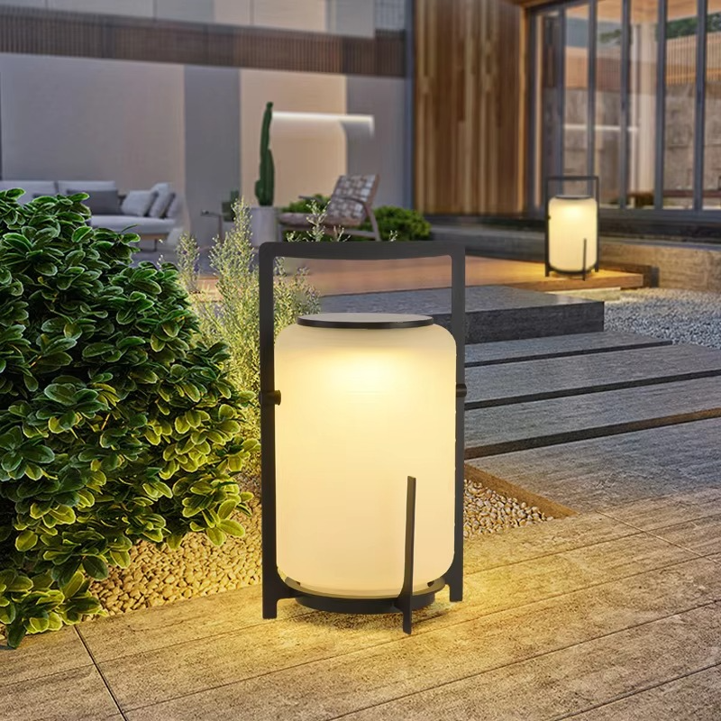 Lanterna da Giardino Solare Bianca Design Cilindrico
