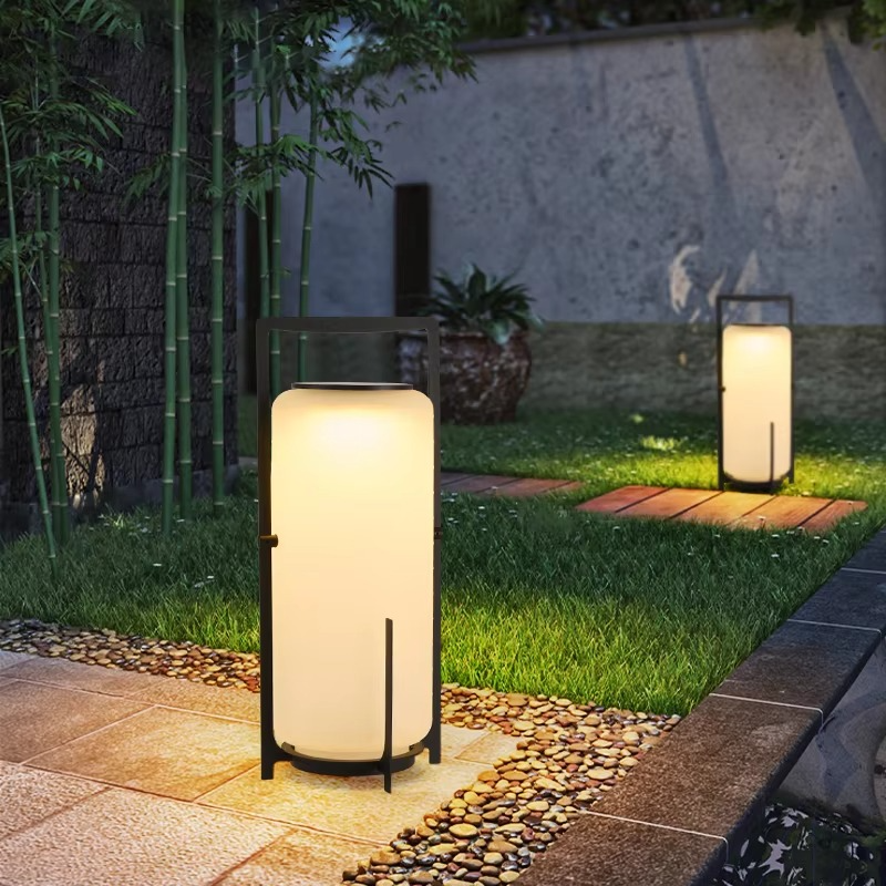Lanterna da Giardino Solare Bianca Design Cilindrico