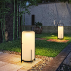 Lanterna da Giardino Solare Bianca Design Cilindrico
