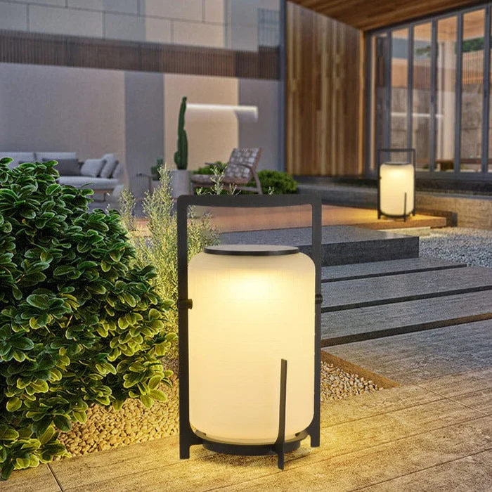 Lanterna da Giardino Solare Bianca Design Cilindrico