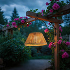 Lanterna da Giardino Solare Appesa con Ombra Intrecciata Naturale