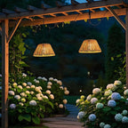 Lanterna da Giardino Solare Appesa con Ombra Intrecciata Naturale