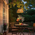 Lanterna da Giardino Solare Appesa con Ombra Intrecciata Naturale
