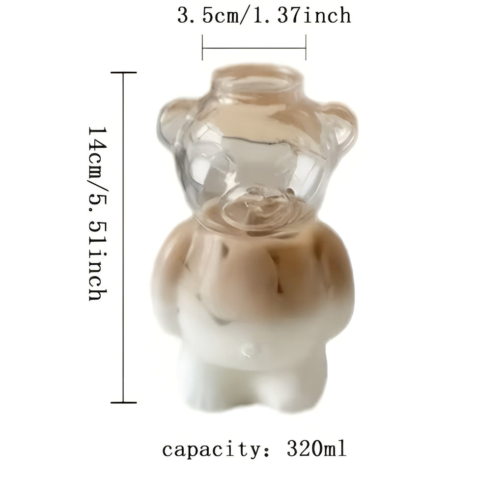 Set di bicchieri in vetro Bär (2 pezzi) – Design carino in vetro borosilicato | Con cannuccia in vetro per caffè e cocktail