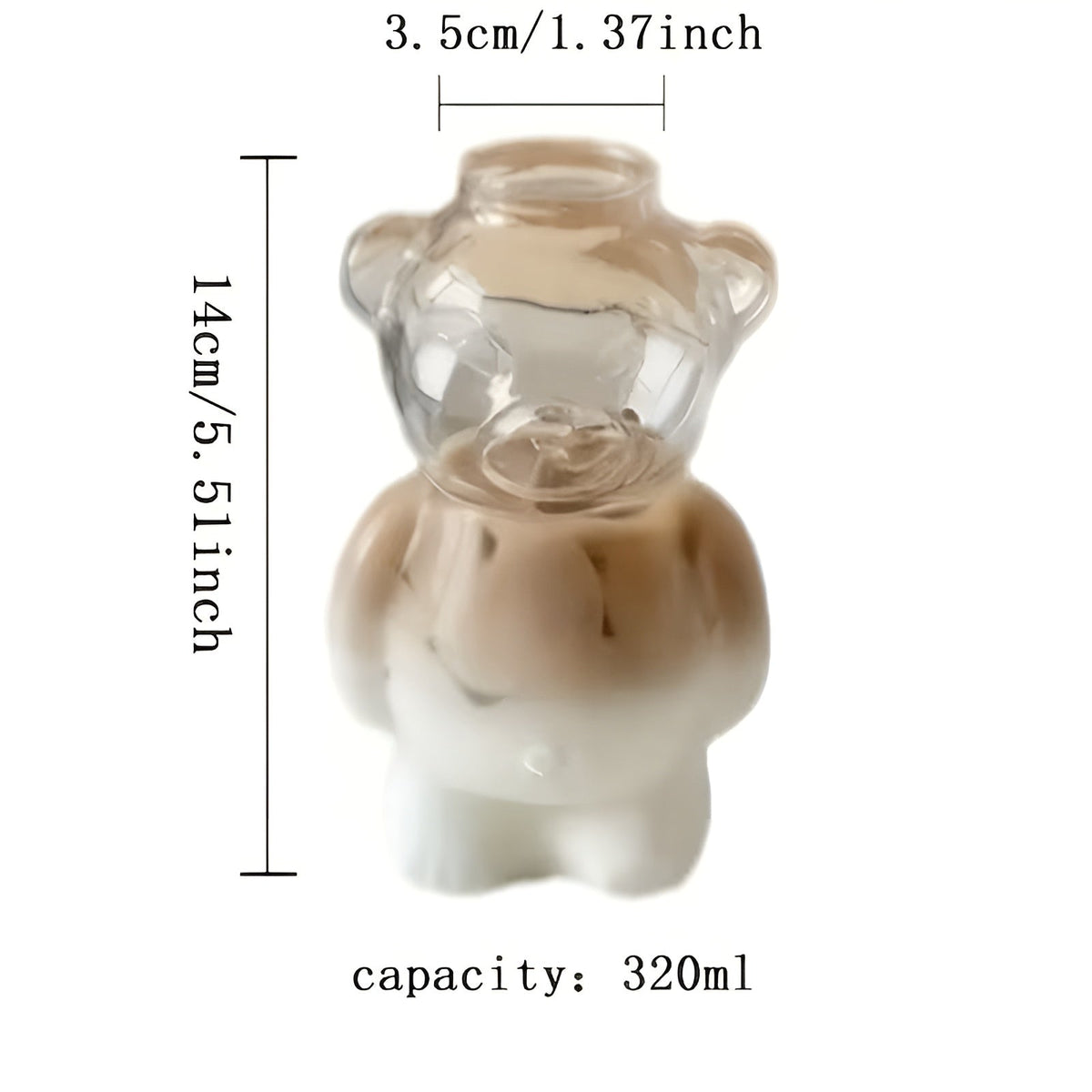 Set di bicchieri in vetro Bär (2 pezzi) – Design carino in vetro borosilicato | Con cannuccia in vetro per caffè e cocktail