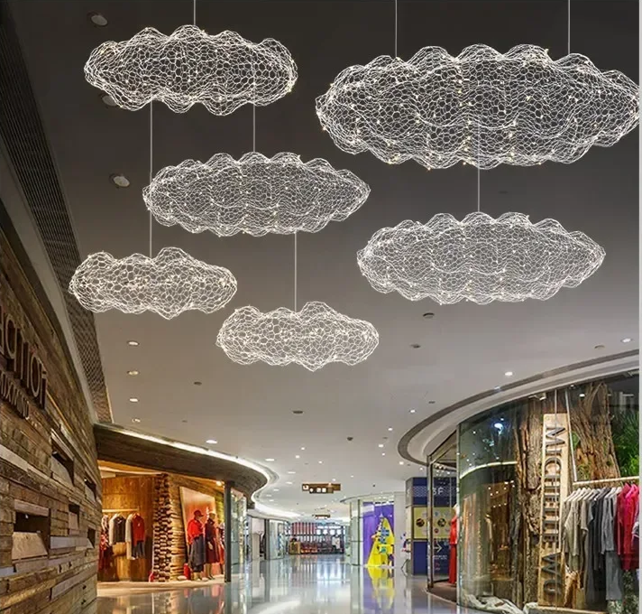 Lampada a sospensione Nuvola in Rete di Ferro Design Danese