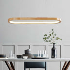 Lampada a sospensione ovale in legno contemporanea Veon