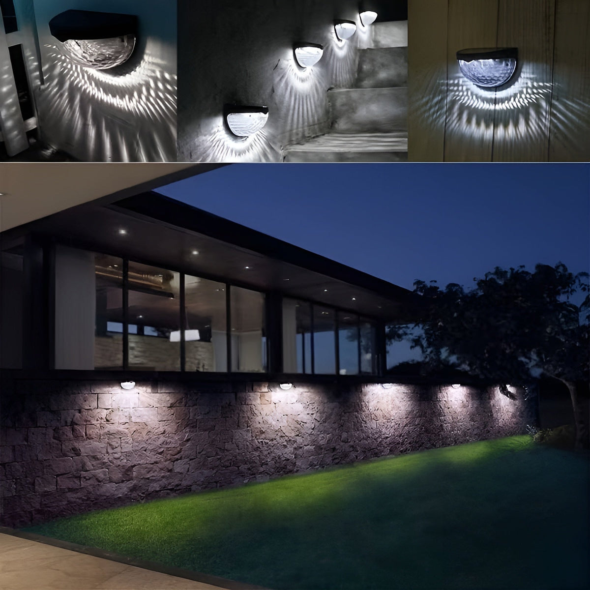 Lampada da giardino solare con 6 LED – Illuminazione decorativa per esterni con gioco di luci | Resistente alle intemperie per giardino, scale e terrazza