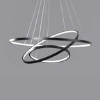Lampada a Sospensione LED Illuminato Arisha Design Bianco/Nero/Oro Anello Interno Soggiorno/Camera da Letto
