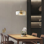 Lampadario in Vetro Moderno di Giugno Trasparente/Amber/Grigio Fumo