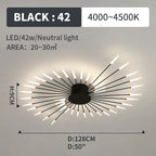 Wesley Flush-Mount Ceiling Light Fuochi d'Artificio, Nero/Oro
