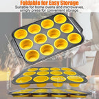 Stampo per Muffin in Silicone con Struttura Metallica Robusta – Stampo Flessibile per Muffin e Cupcake