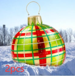 Palla di Natale Gonfiabile 60 cm – Decorazione Natalizia in PVC Resistente alle Intemperie per Esterni
