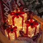 Illuminazione Natalizia LED – Set di 3 Scatole Regalo Illuminate per Interni ed Esterni