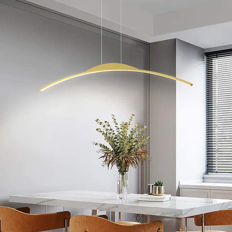Floa Minimalist Linear Metal Remote Control Pendant Light