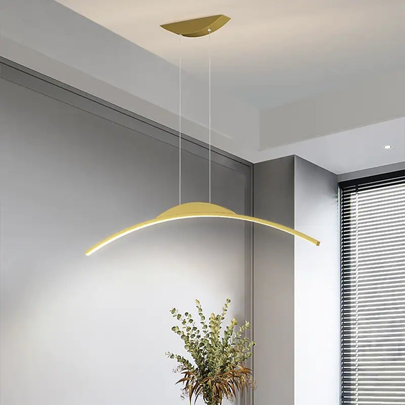 Floa Minimalist Linear Metal Remote Control Pendant Light