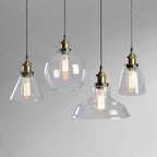 Arisha Industriale LED Lampada a Sospensione Vetro Chiaro/Ambra/Grigio Fumo