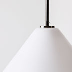 Lampada a sospensione a cono in vetro trasparente per cucina