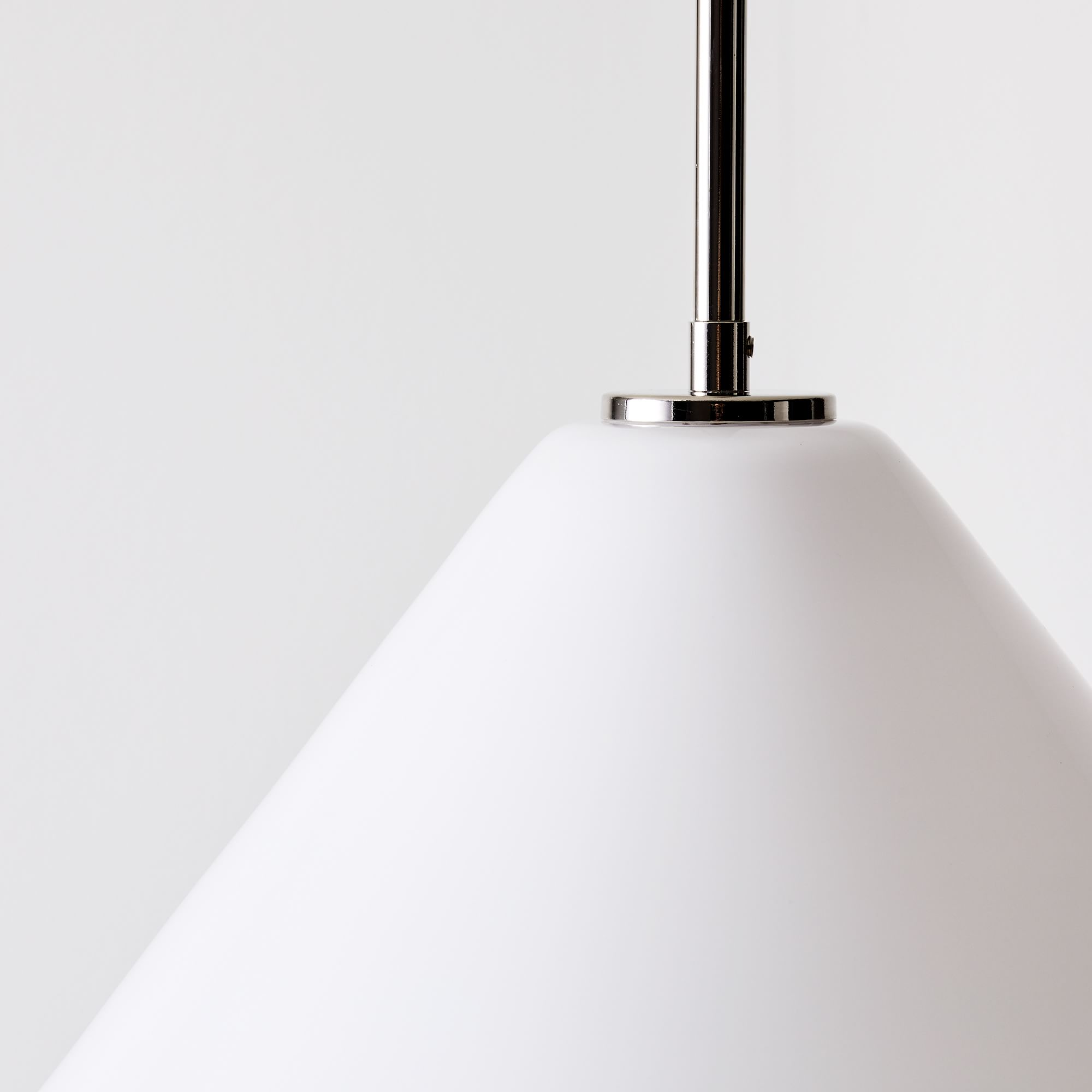 Lampada a sospensione a cono in vetro trasparente per cucina