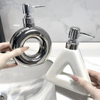 Dispenser di Sapone in Ceramica – Elegante e di Alta Qualità | Ricaricabile per Sapone Liquido e Gel Doccia in Bagno