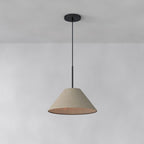 Lampada a sospensione a cono in vetro trasparente per cucina