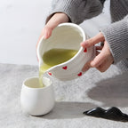 Ciotola per Matcha con design a cuore – 4/5 pezzi con versatore e frusta in bambù | Ideale per uso domestico