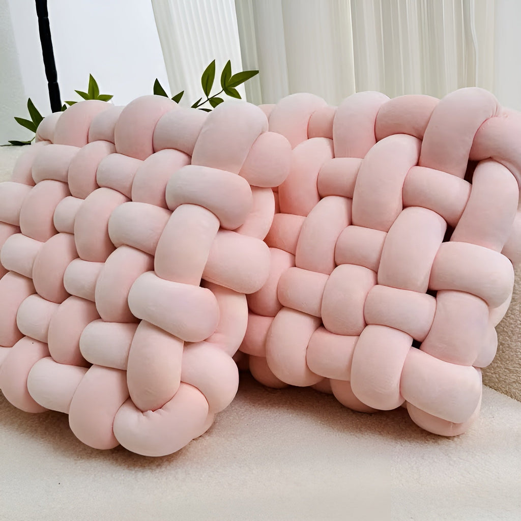 Cuscini decorativi a nodo in set da 2 – Morbidi e Decorativi | Perfetti per divano, letto e soggiorno