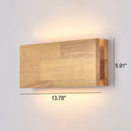 Lampada da Parete LED Rettangolare in Legno Wabi-sabi Giapponese