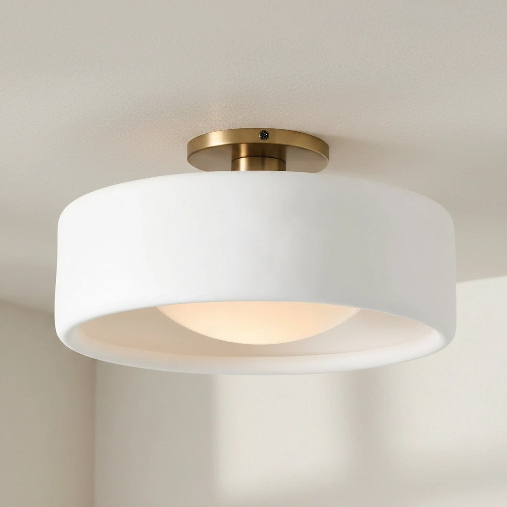 Lampada da soffitto a tamburo in porcellana