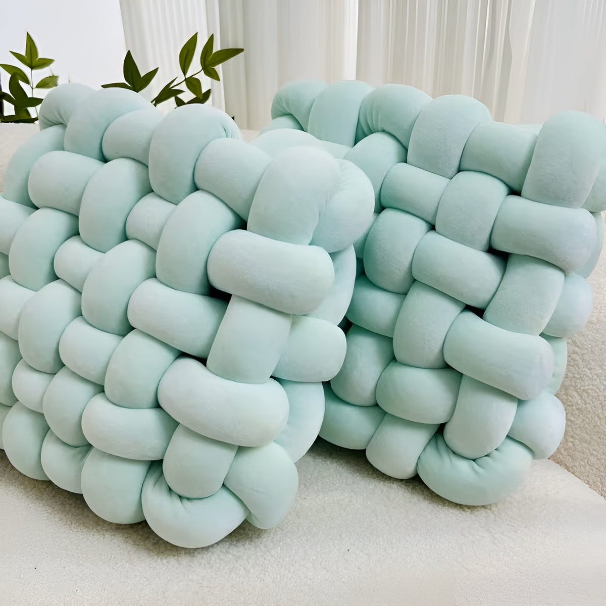 Cuscini decorativi a nodo in set da 2 – Morbidi e Decorativi | Perfetti per divano, letto e soggiorno