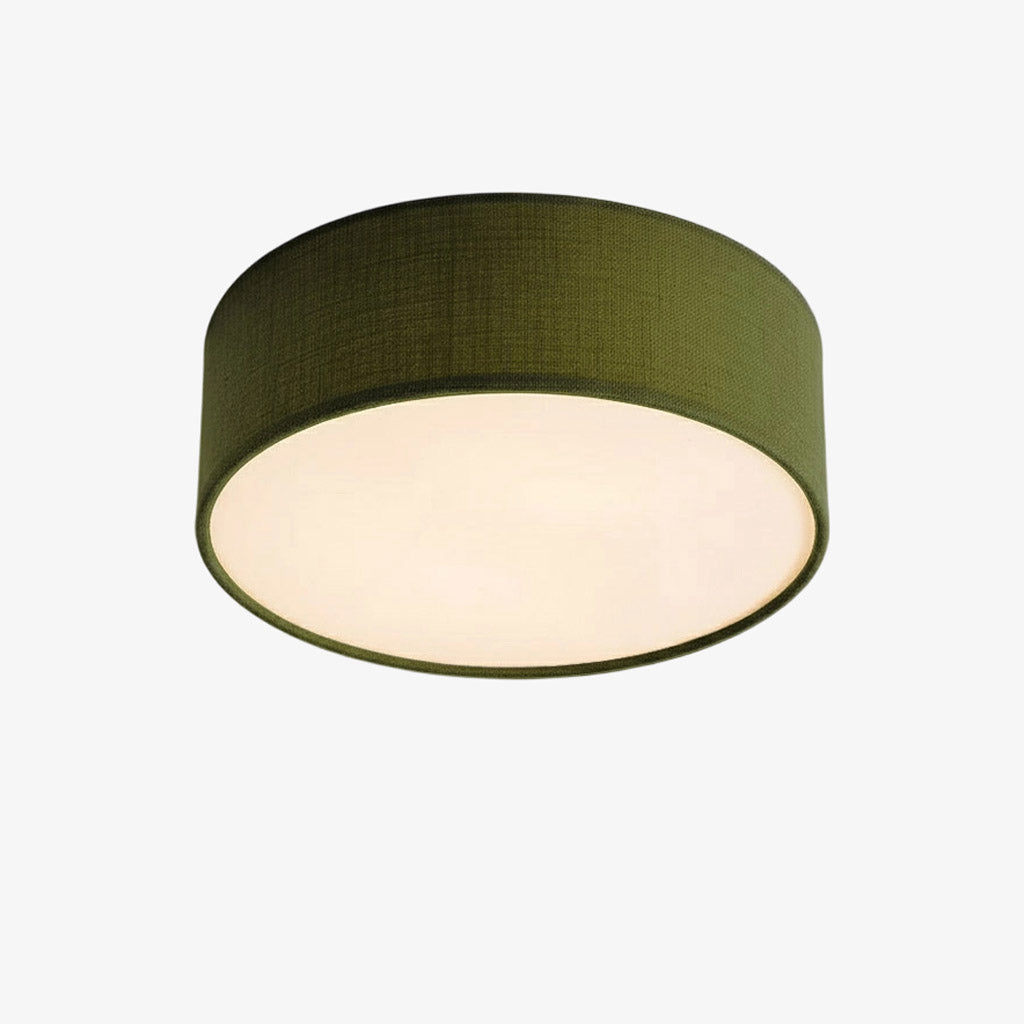 Lampada da soffitto a tamburo in lino per camera moderna