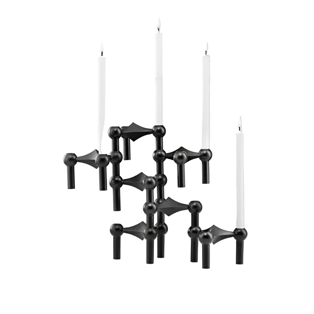 Portacandele astratto in design molecolare – Decorazione moderna in metallo per spazi abitativi eleganti