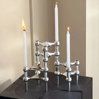 Portacandele astratto in design molecolare – Decorazione moderna in metallo per spazi abitativi eleganti