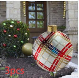 Palla di Natale Gonfiabile 60 cm – Decorazione Natalizia in PVC Resistente alle Intemperie per Esterni