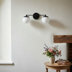 Applique da Bagno in Vetro Latte e Ottone