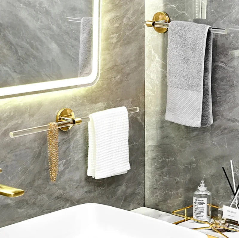 Barra per Asciugamani da Parete in Acrilico, Porta Asciugamani da Bagno, Appendiabiti per Ciabatte