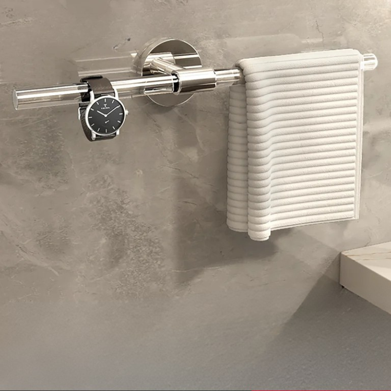 Barra per Asciugamani da Parete in Acrilico, Porta Asciugamani da Bagno, Appendiabiti per Ciabatte